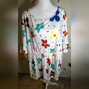 SHEIN Fit+ 28/30 Multicolor Floral Print Top